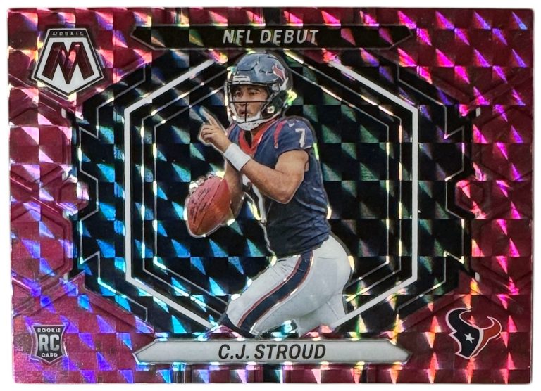 C.J. Stroud 2023 Panini Mosaic Camo Pink Prizm NFL Debut RC Card #ND-3 - Texans