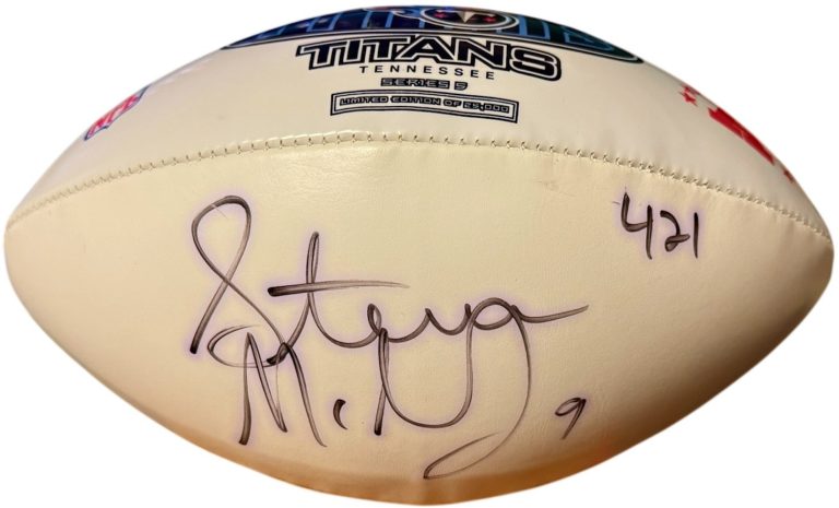 Steve McNair signed Tennessee Titans NFL/AFC Logo  WP Football w/ 421 - Beckett