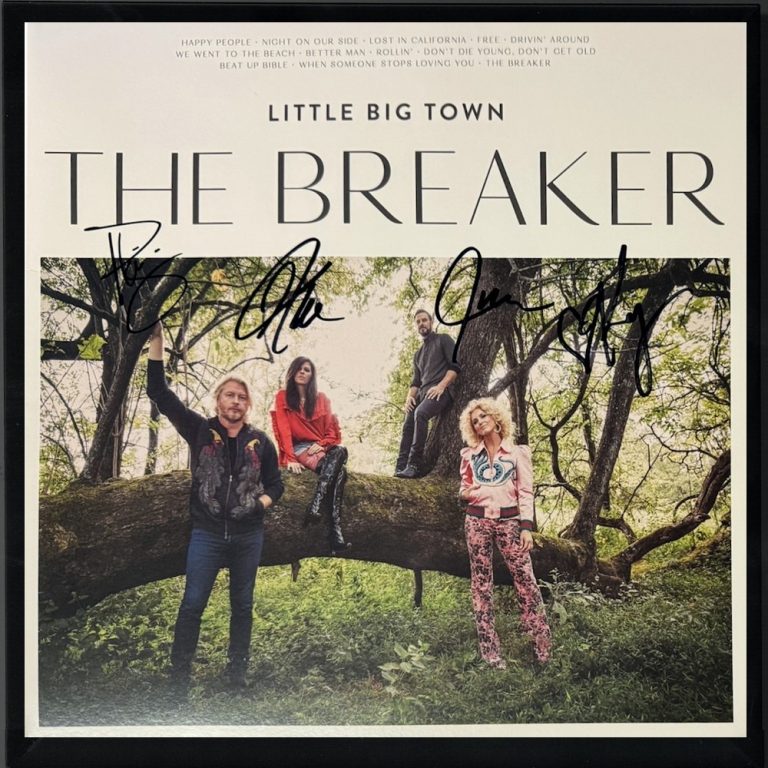 Little Big Town Band signed The Breaker Album Cover/LP/Pink Record Framed-COA