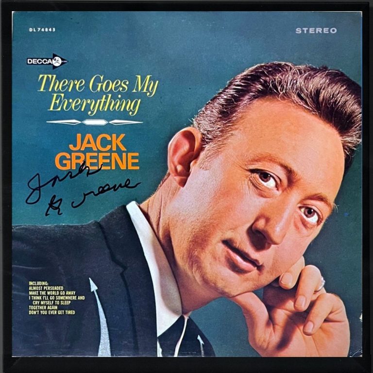 Jack Greene signed 1966 There Goes My Everything Album Cover/LP/Vinyl Framed-JSA
