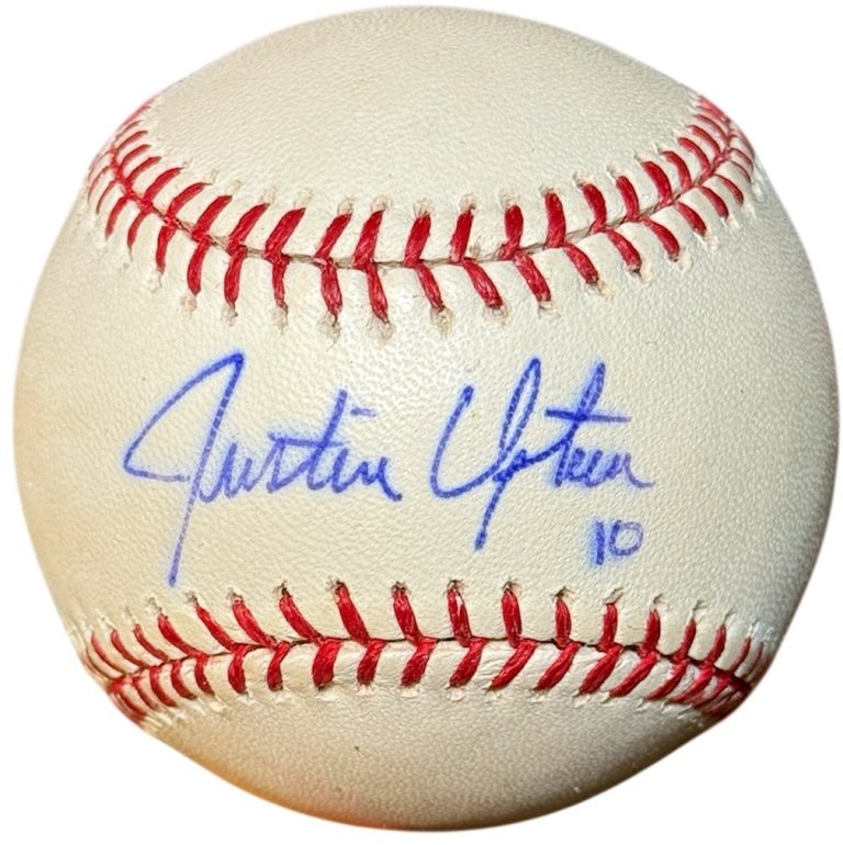 Justin Upton signed Official Rawlings Major League Baseball #10 sig bleed- COA