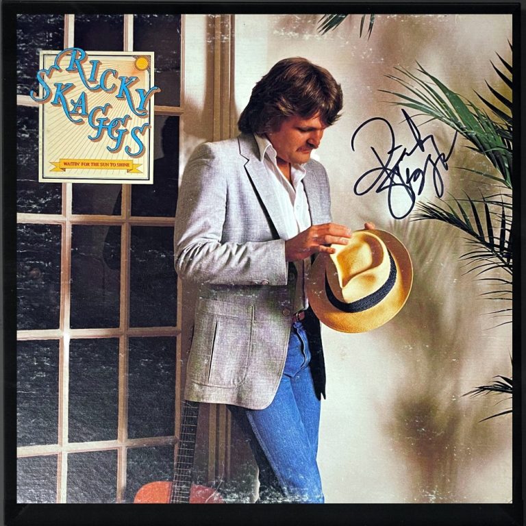 Ricky Skaggs signed 1981 Waitin  For the Sun To Shine Album Cover/LP Framed- JSA