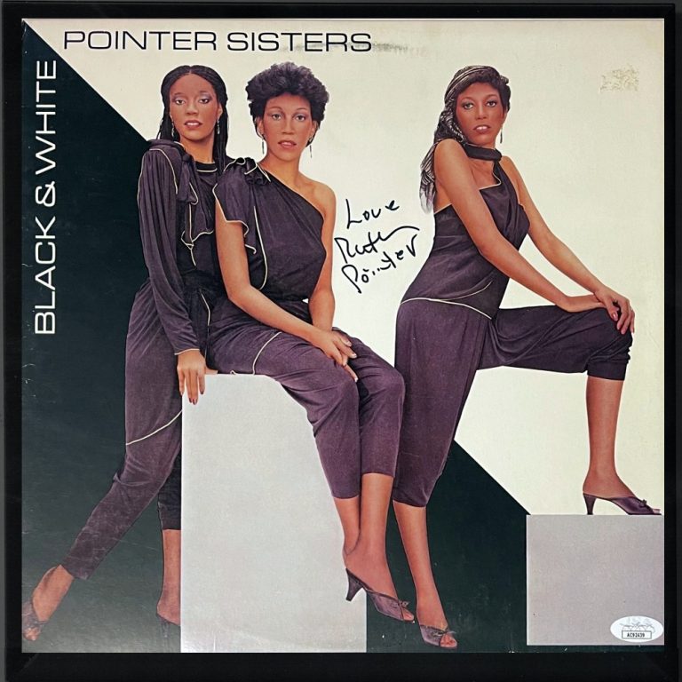 Ruth Pointer signed 1981 Pointer Sisters Black & White Album Cover/LP/Vinyl -JSA