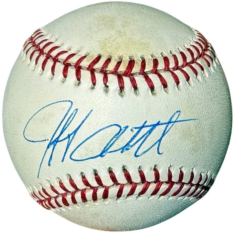 Jeff Abbott signed Rawlings Official American League Baseball toned- COA