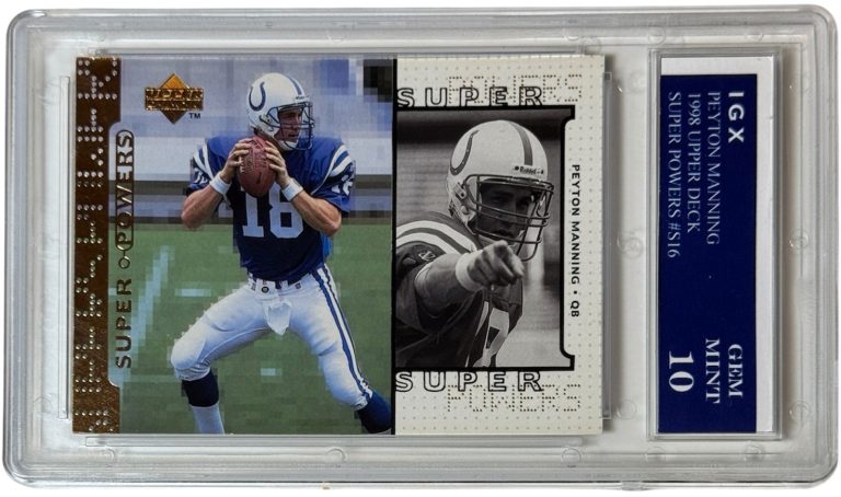 Peyton Manning 1998 Upper Deck Super Powers Rookie Card (RC) #S16- IGX Graded 10