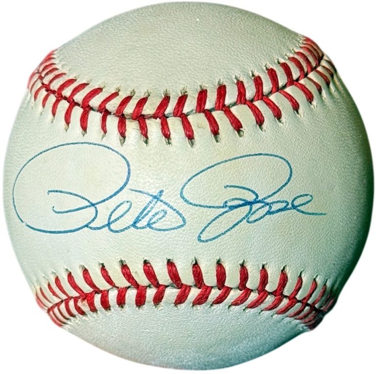 Pete Rose signed Rawlings Official National League RONL Baseball imperfect - COA