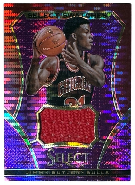 Jimmy Butler 2013-14 Panini Select Select Swatches Purple Prizm Card #19- /99