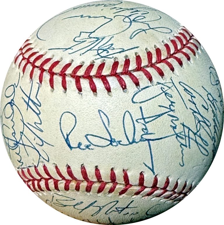 1996 Florida Marlins Team Signed Ofc Rawlings RONL Baseball 29 Sigs- Mounted COA