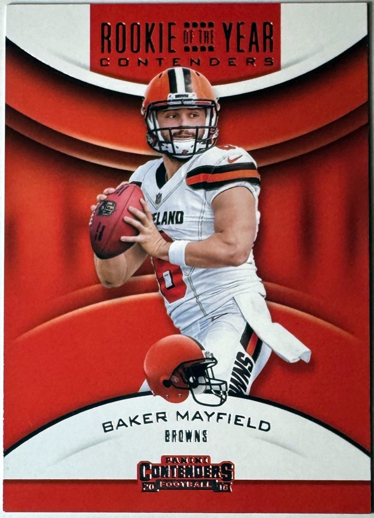 Baker Mayfield 2018 Panini Contenders Rookie of the Year Card #RYA-BM (Browns)