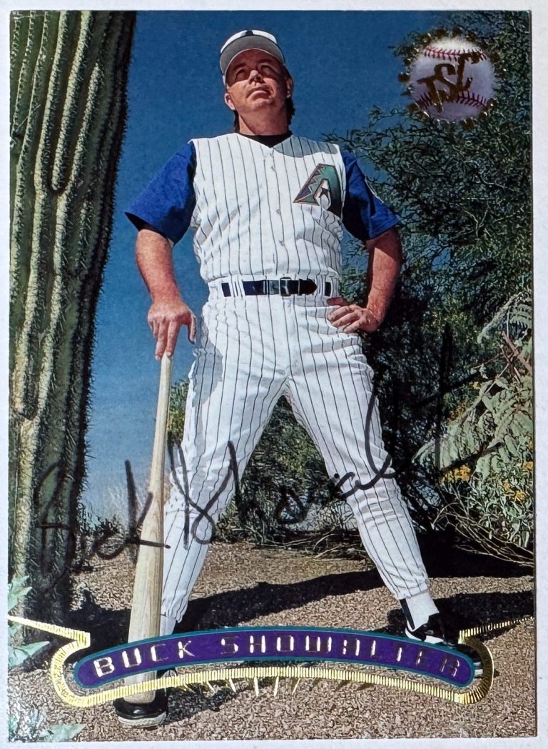 Buck Showalter signed 1996 Topps Stadium Club On Card Auto #356 - COA (Arizona)