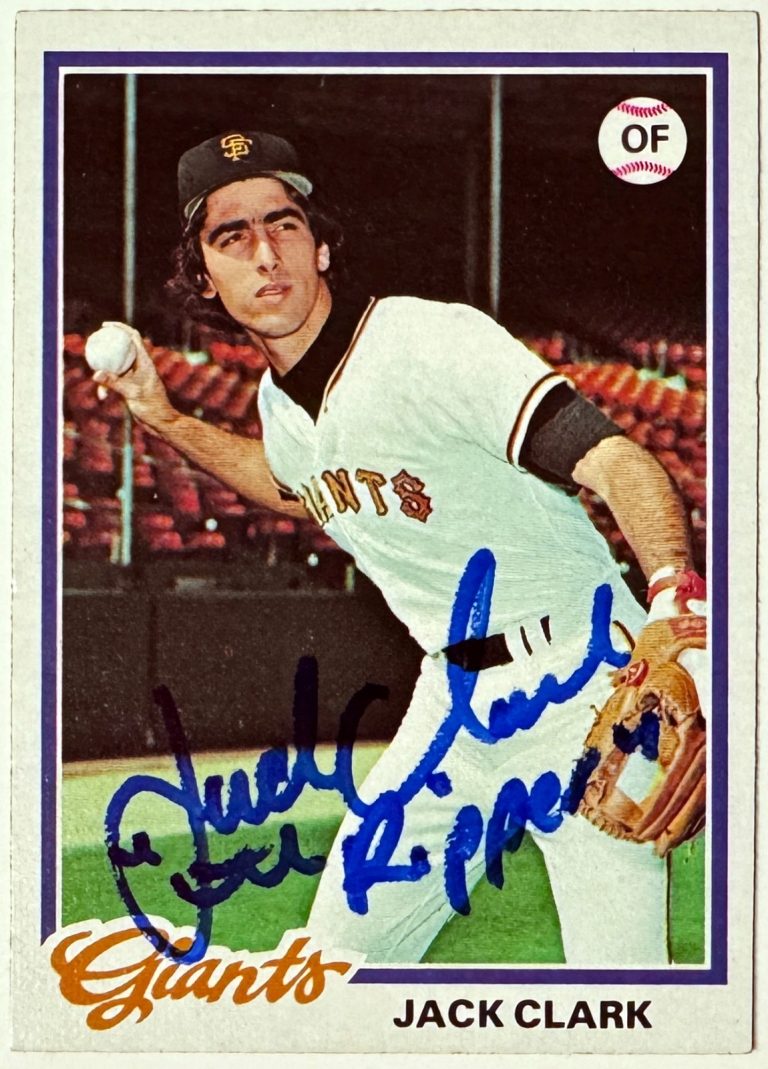 Jack Clark signed 1978 Topps On Card Auto #384 