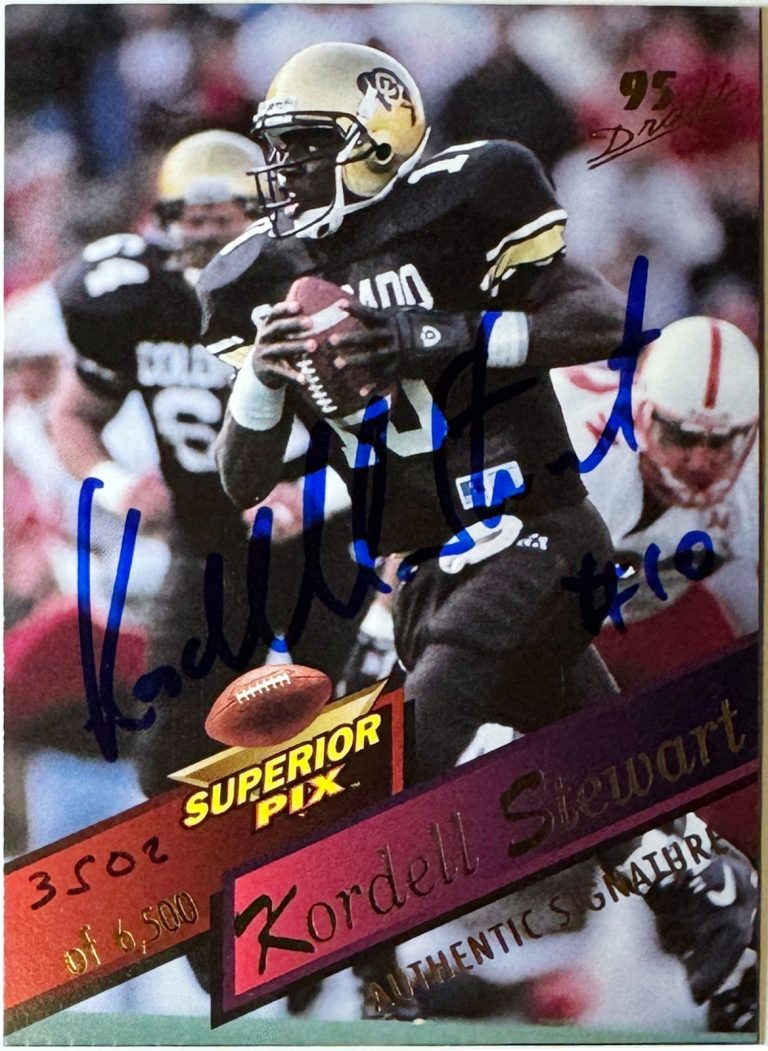 Kordell Stewart signed 1995 SuperiorPix Autographs Rookie On Card Auto #84-/6500