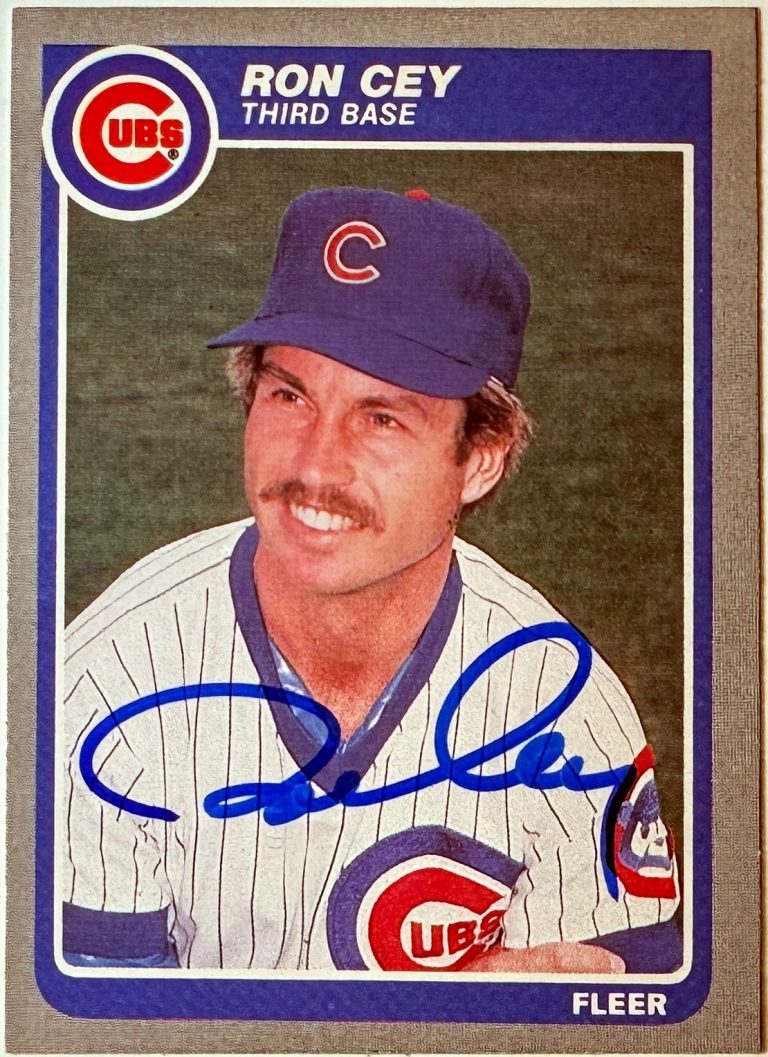 Ron Cey signed 1985 Fleer On Card Auto #52- COA (Chicago Cubs)