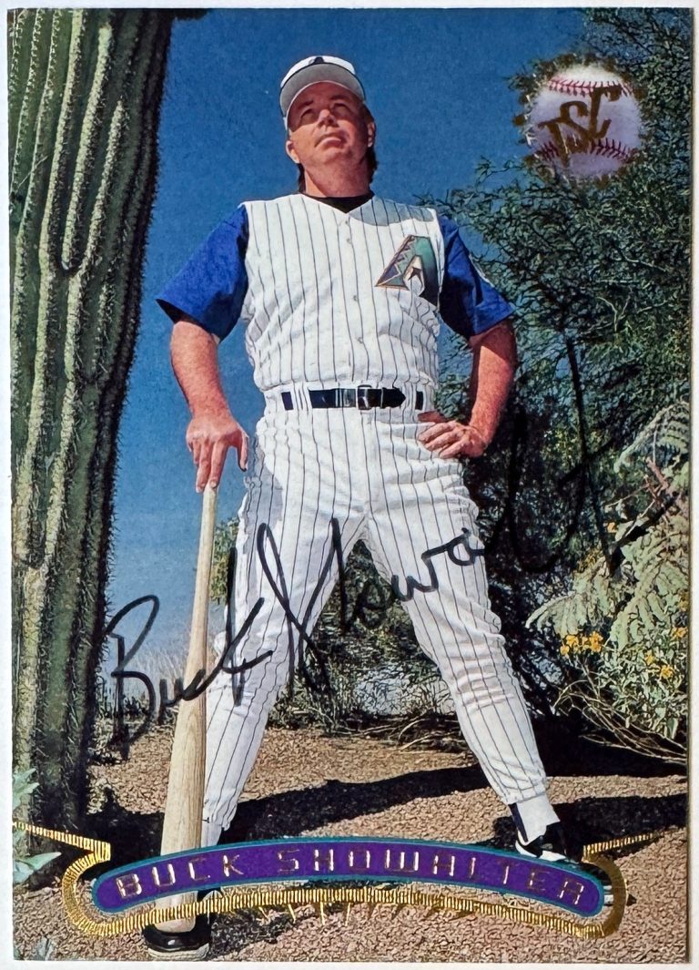 Buck Showalter signed 1996 Topps Stadium Club On Card Auto #356 - COA (Arizona)