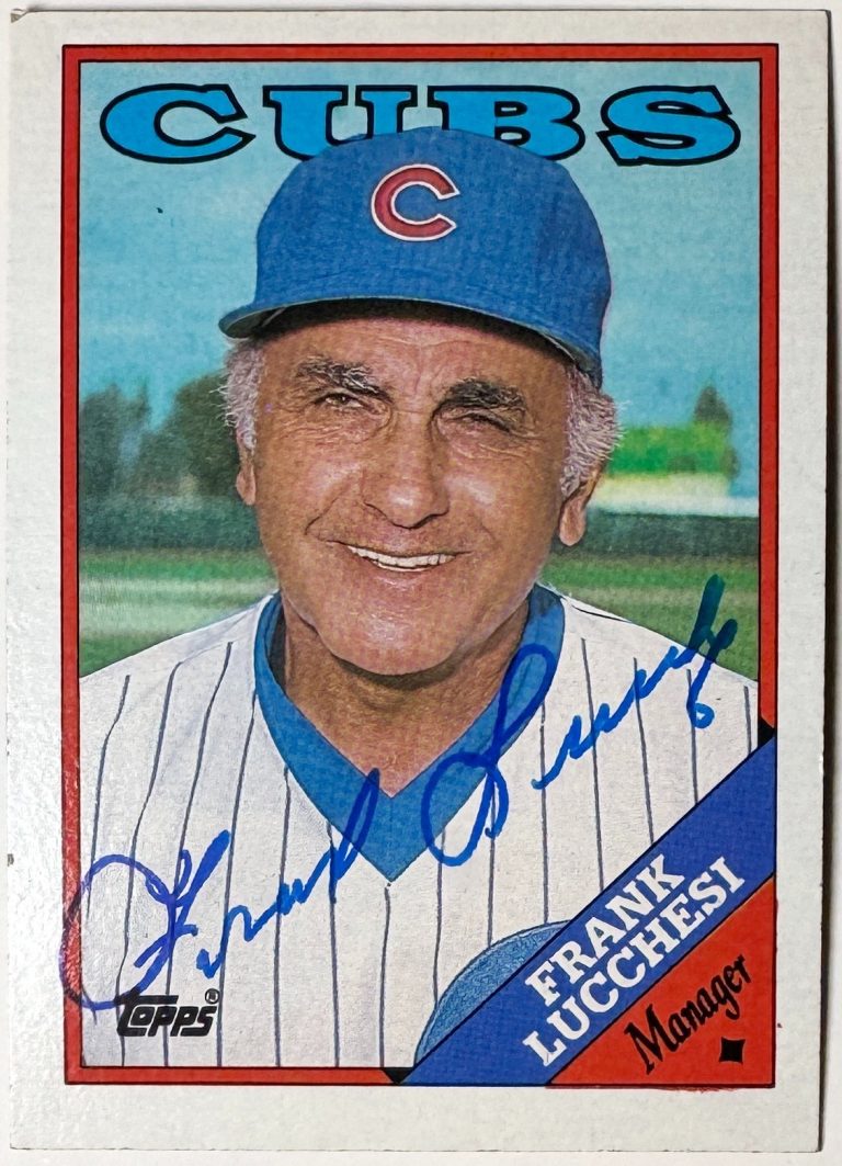Frank Lucchesi signed 1988 Topps On Card Auto #564 - COA (Chicago Cubs/Manager)