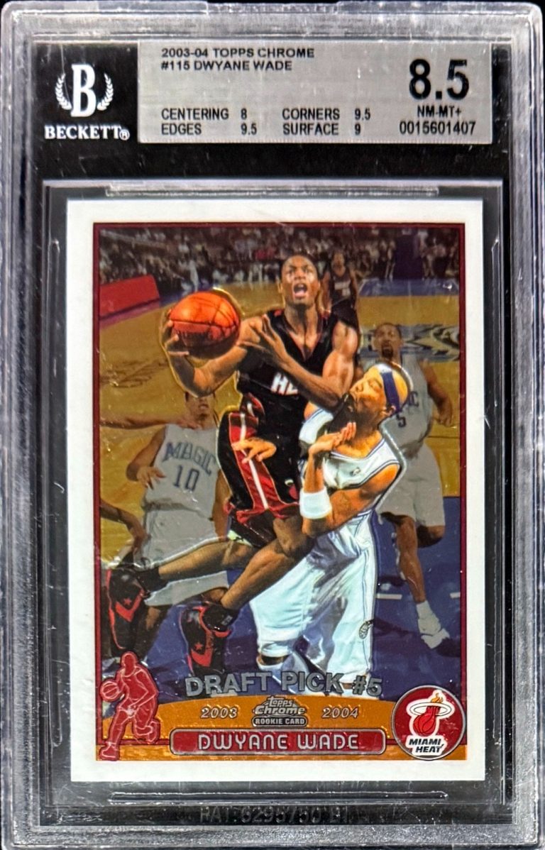 Dwyane Wade 2003-04 Topps Chrome Rookie Card #115- Beckett/BGS Graded 8.5 NM-MT+