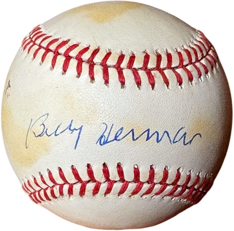 Billy Herman signed Official Rawlings RONL National League toned- COA HOF/10X AS