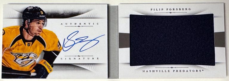 Filip Forsberg signed 2013-14 Panini National Treasure Rookie Jersey Booklet/99