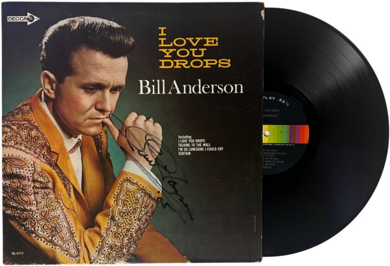 Bill Anderson signed 1966 I Love Your Drops Album Cover/LP/Vinyl Record- JSA COA