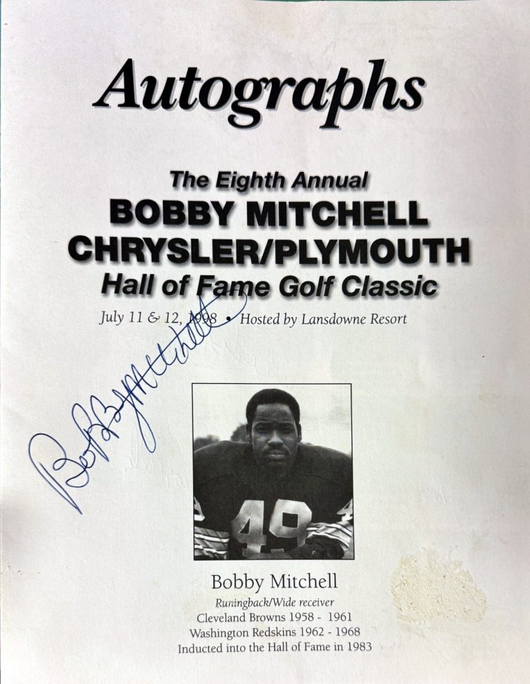 Mitchell 1998 NFL Signed HOF Golf Classic Program 30 SIGS Beckett Jurgensen/Bell