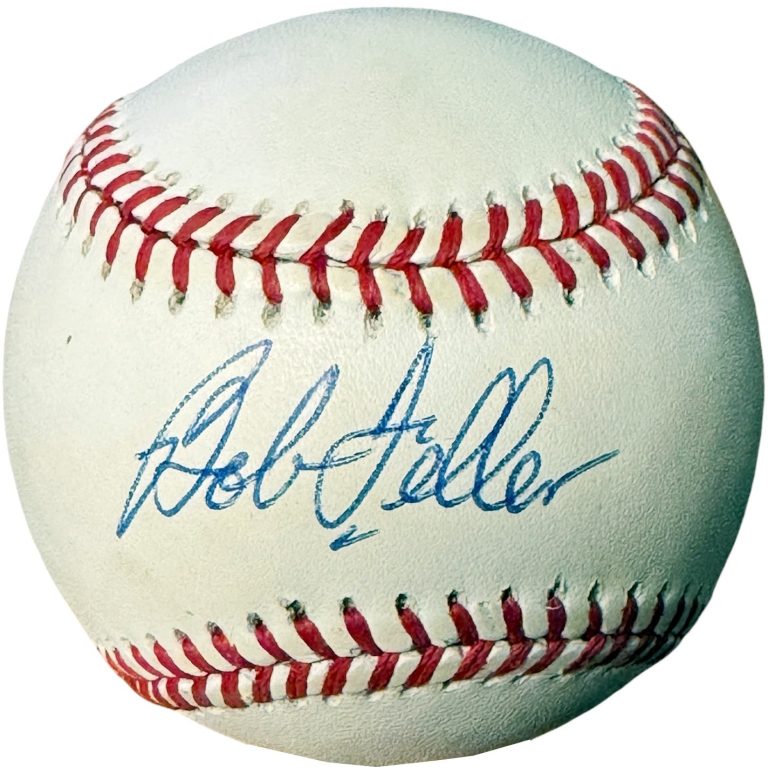 Bob Feller signed Official Rawlings ROAL American League Baseball minor tone-COA