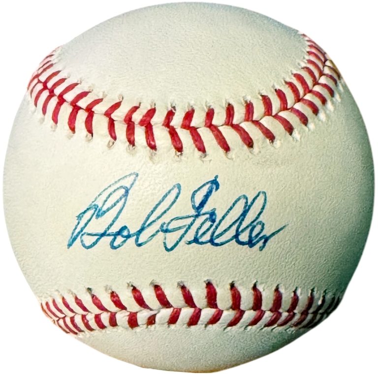 Bob Feller signed Official Rawlings ROAL American League Baseball minor tone-COA
