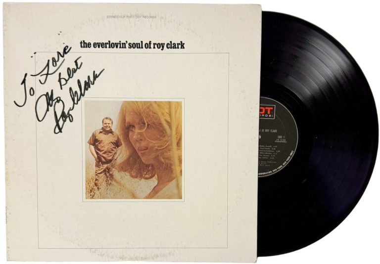 Roy Clark signed 69 The Everlovin' Soul Album Cover/LP/Vinyl/Record To Lore- JSA