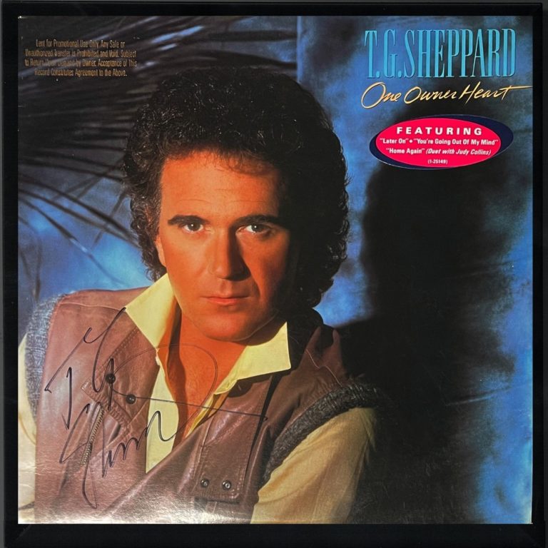 T.G. Sheppard signed 1984 One Owner Heart Album Cover/LP/Vinyl Record Framed-JSA