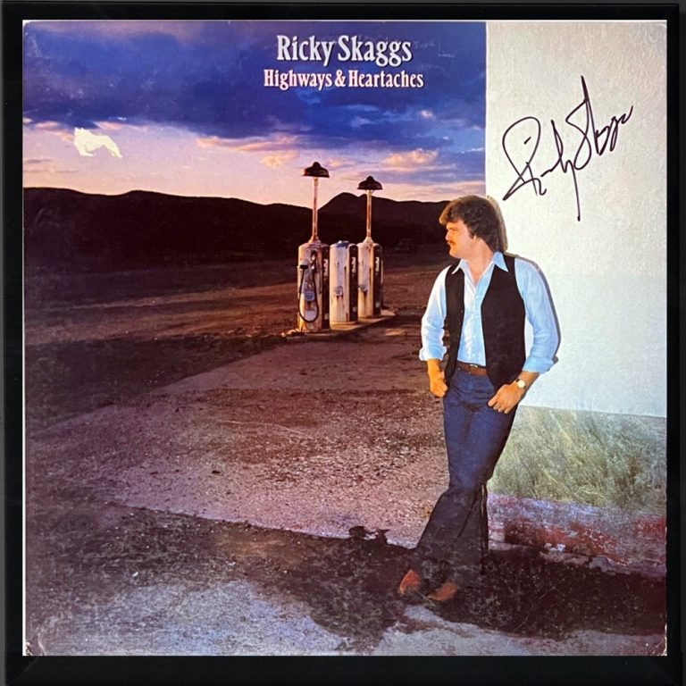 Ricky Skaggs signed 1982 Highways & Heartaches Album/LP/Vinyl Record Framed- JSA