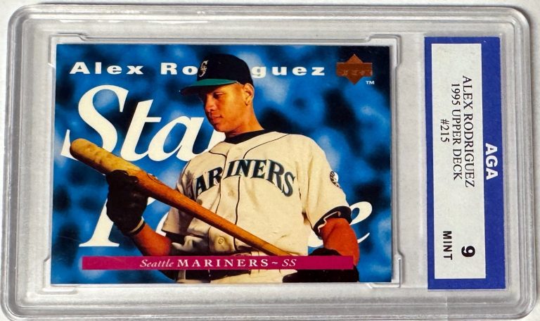 Alex Rodriguez 1995 Upper Deck Card #215- AGA Graded 9 Mint (Seattle Mariners)