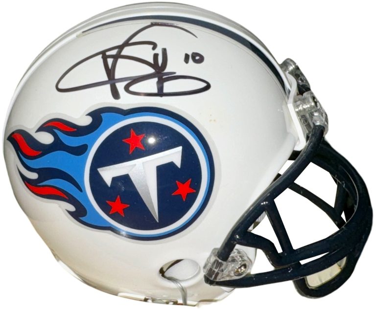 Vince Young signed Tennessee Titans Riddell NFL TB Mini Helmet #10- COA