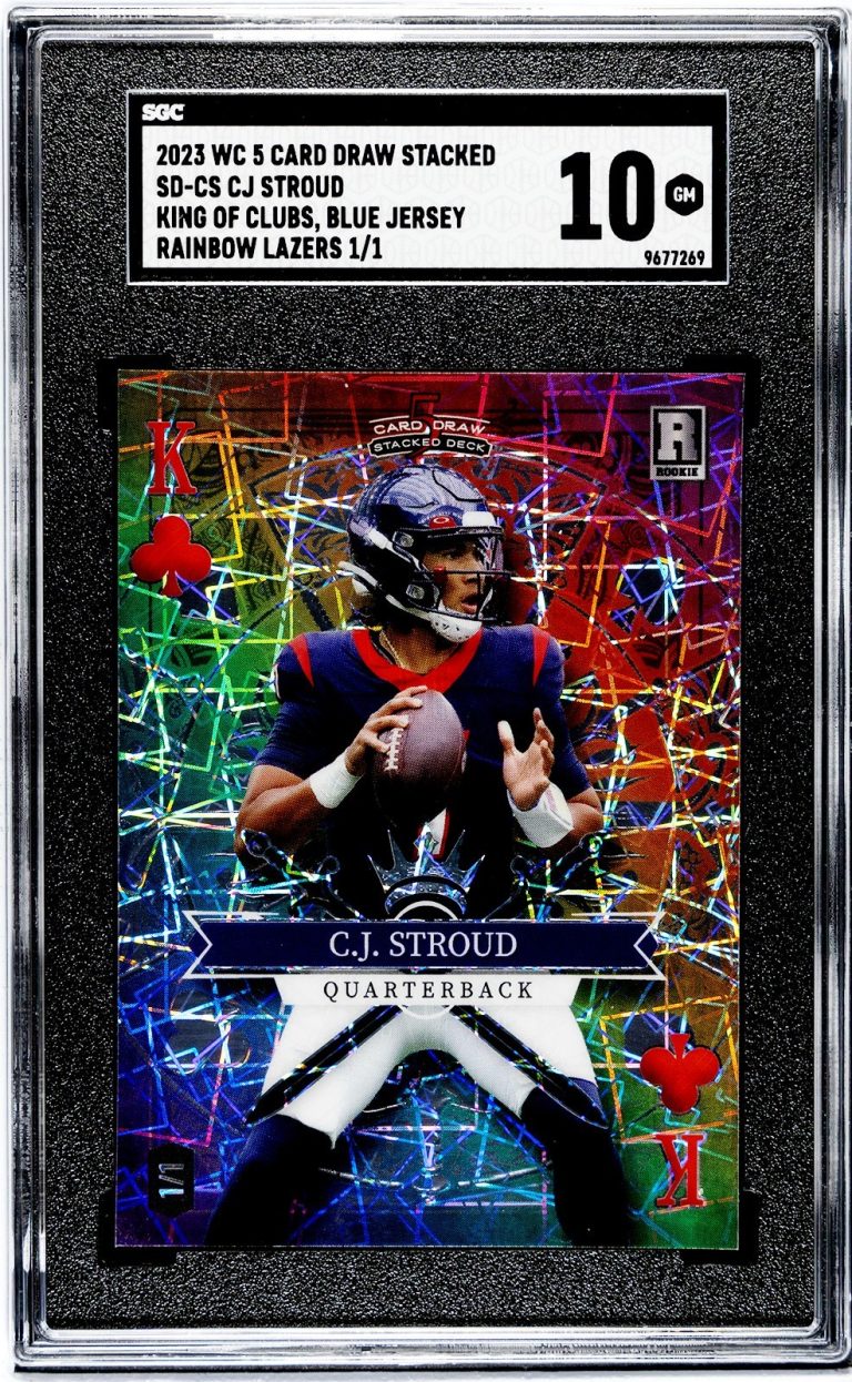 C.J. Stroud 2023 Wild Card Stacked King Clubs Rainbow Rookie 1/1- SGC Graded 10