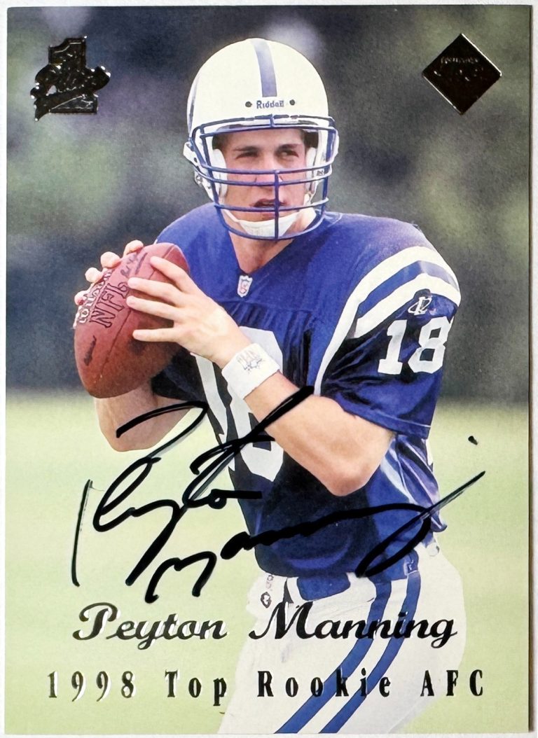 Peyton Manning signed 1998 Collector's Edge 1st Place Rookie Card #135 Colts/COA