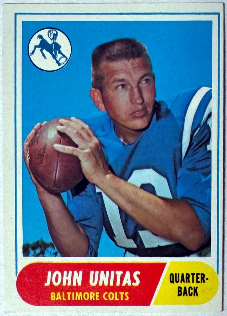 John Unitas 1968 Topps NFL Card #100 Baltimore Colts/HOF/3X NFL Champ/Golder Arm