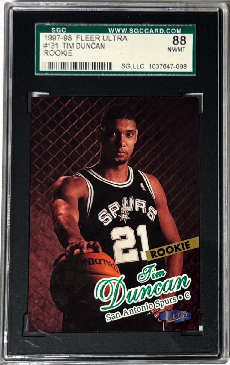 Tim Duncan 1997-98 Fleer Ultra Rookie Card #131- SGC Graded 88 NM/MT San Antonio