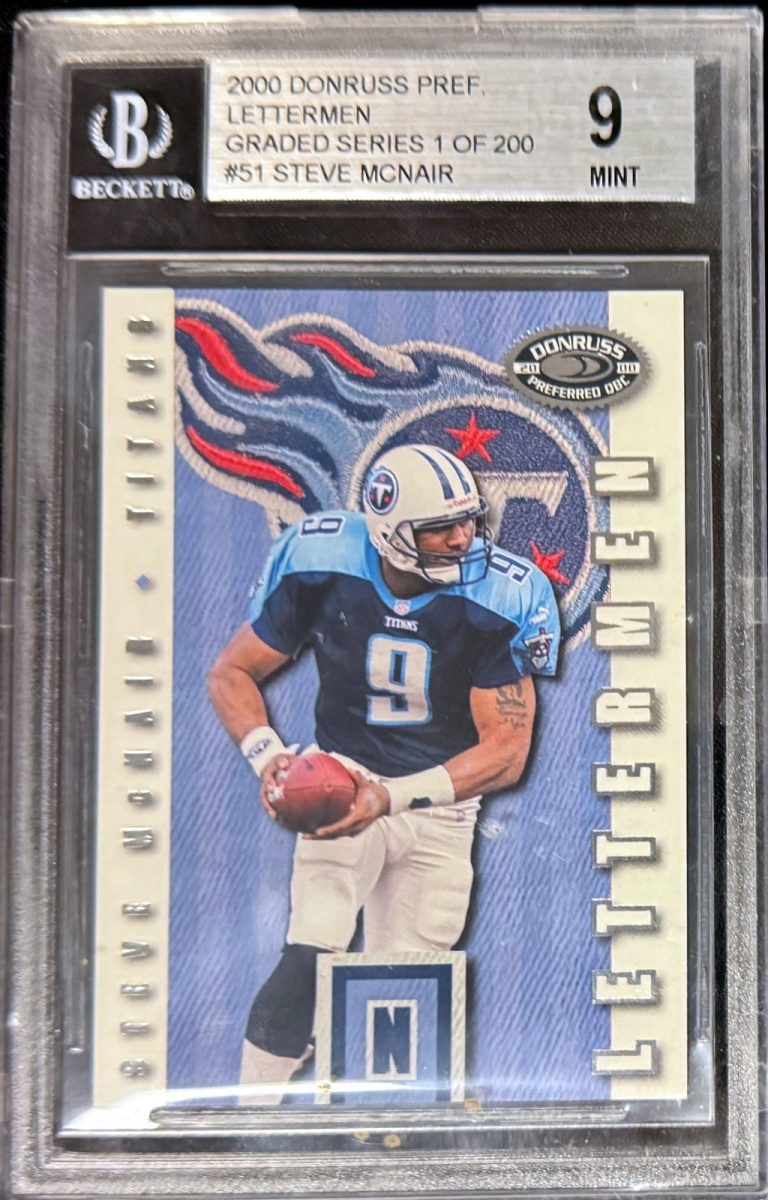 Steve McNair 2000 Donruss Preferred Lettermen Card #51 /500- BGS Graded 9 Mint