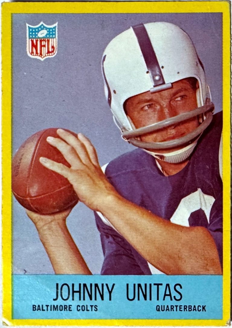 Johnny Unitas 1967 Philadelphia NFL Card # 23-  (Baltimore Colts/HOF/VG)