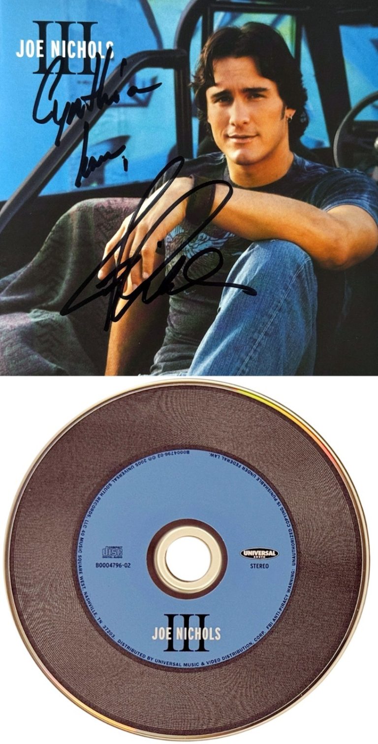 Joe Nichols signed 2005 III Album Cover Booklet w/ CD & Case w/Cynthia Love- COA