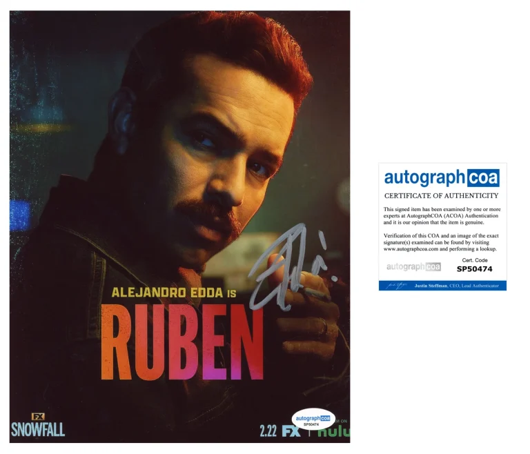 Alejandro Edda ‘Snowfall’ Signed 8x10 Photo ‘Ruben’ ACOA