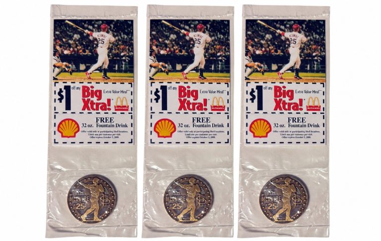 Mark McGwire #25 McDonald’s Commemorative Coin 4 of 4- Sept 3, 2000 NEW-Lot of 3