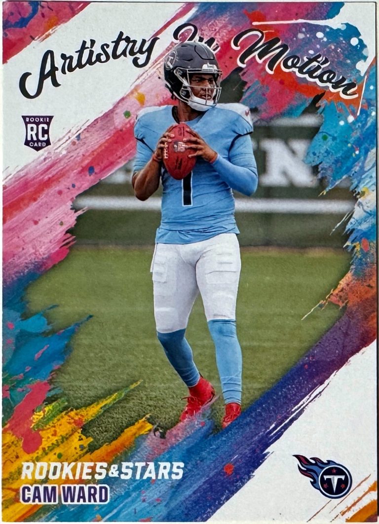 Cam Ward 2025 Panini Rookies & Stars Artistry in Motion Rookie Card #20 (Titans)