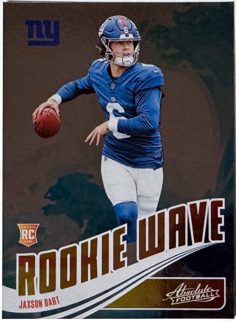 Jaxson Dart 2025 Panini Absolute Rookie Wave Card (RC) #RW-JDT (New York Giants)
