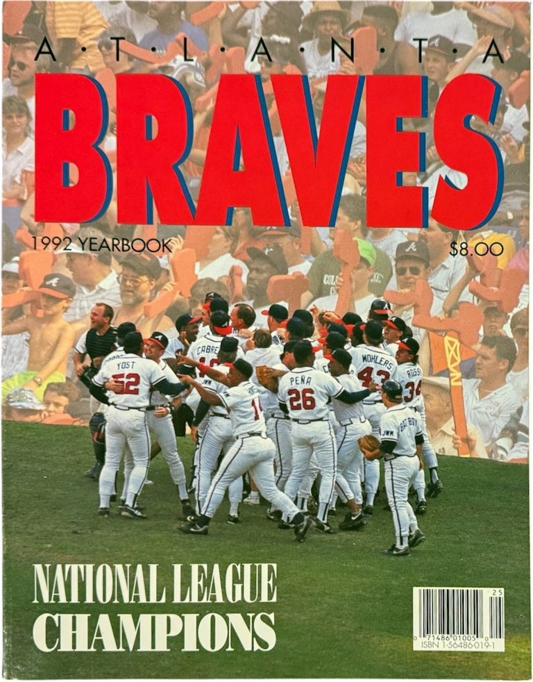 1992 Atlanta Braves Yearbook 1991 National League Champions MLB Baseball – EX