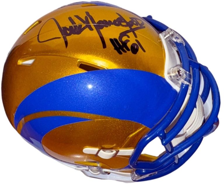 Jack Youngblood signed Los Angeles Rams NFL Riddell Flash Mini Helmet -Tri Star