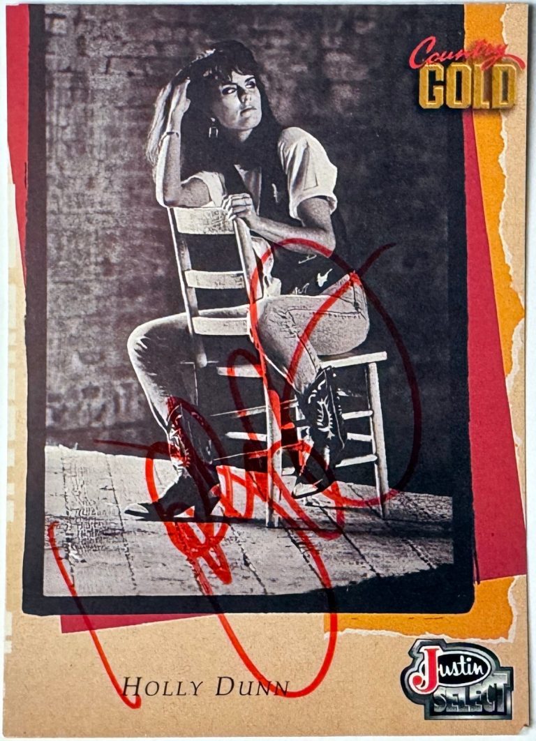 Holly Dunn signed 1993 Sterling CMA Country Gold Justin Select Card #112- COA