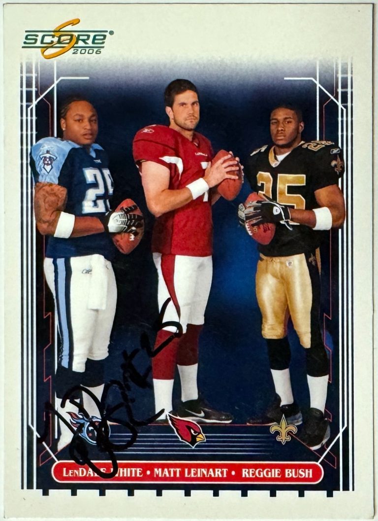 LenDale White signed 2006 Score Rookie Card Lienart/Bush RC #330- COA Titans/USC