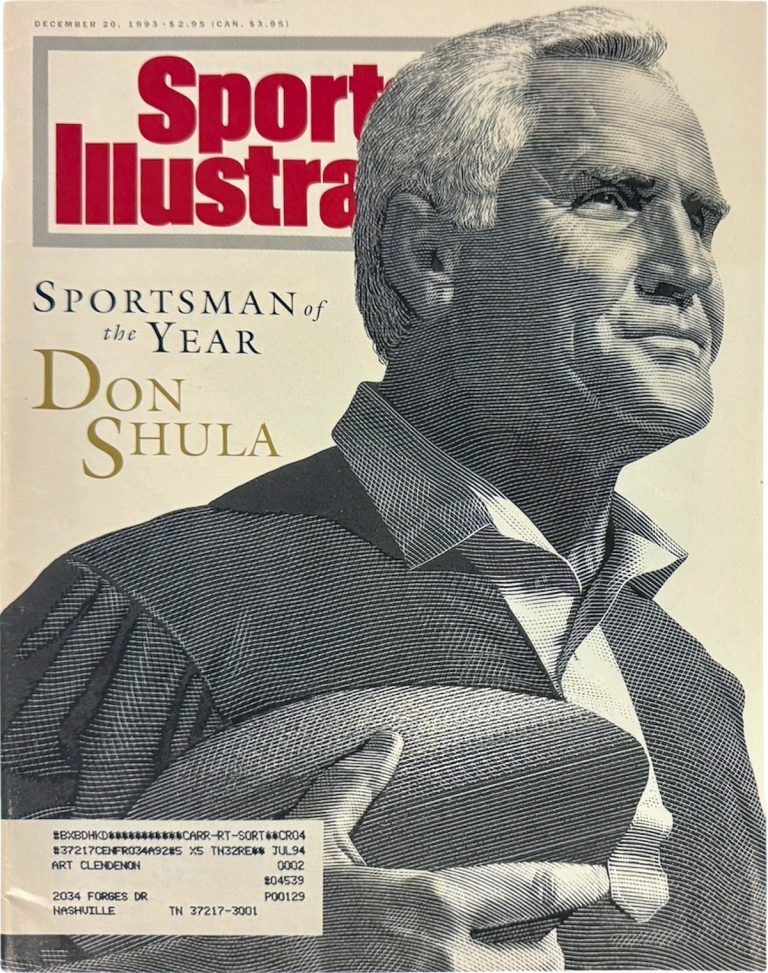 Sports Illustrated Full Magazine 12/20/1993- Don Shula- Sportsman of the Year