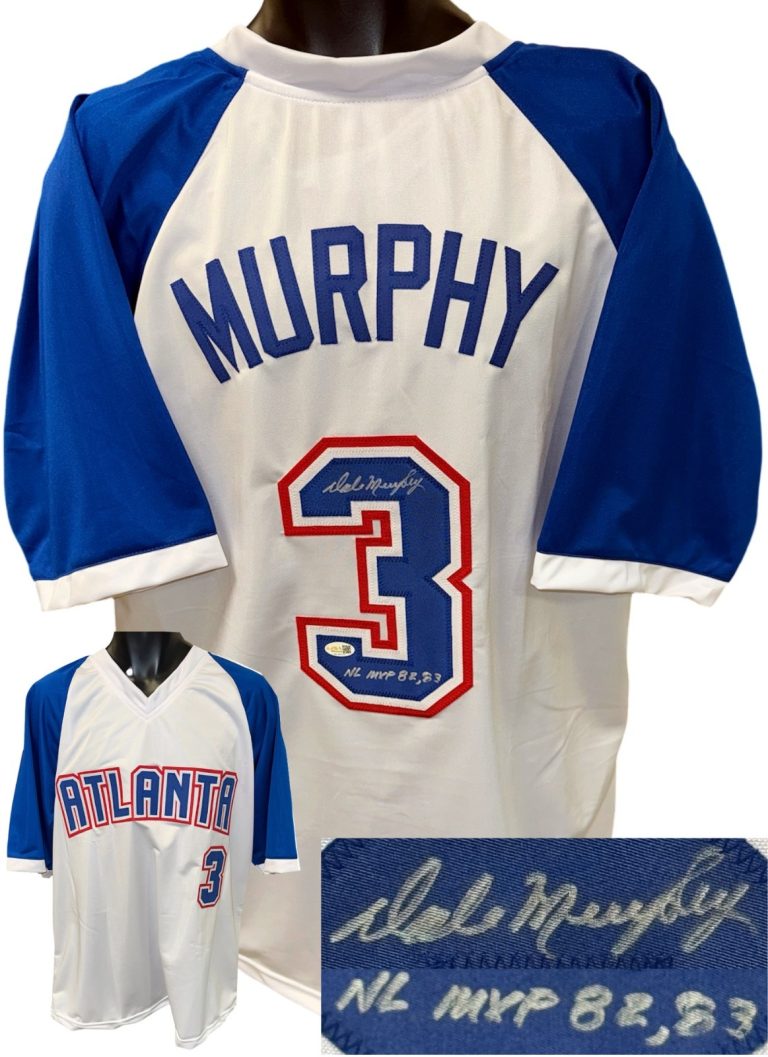 Dale Murphy signed Atlanta White Custom Stitched TB Jersey NL MVP 82,83 XL - JSA