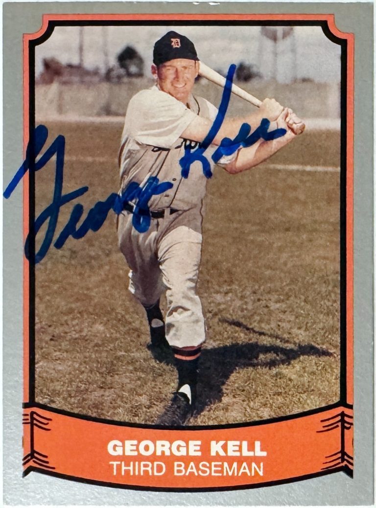George Kell signed 1988 Pacific Baseball Legends On Card Auto #69 - COA (Tigers)