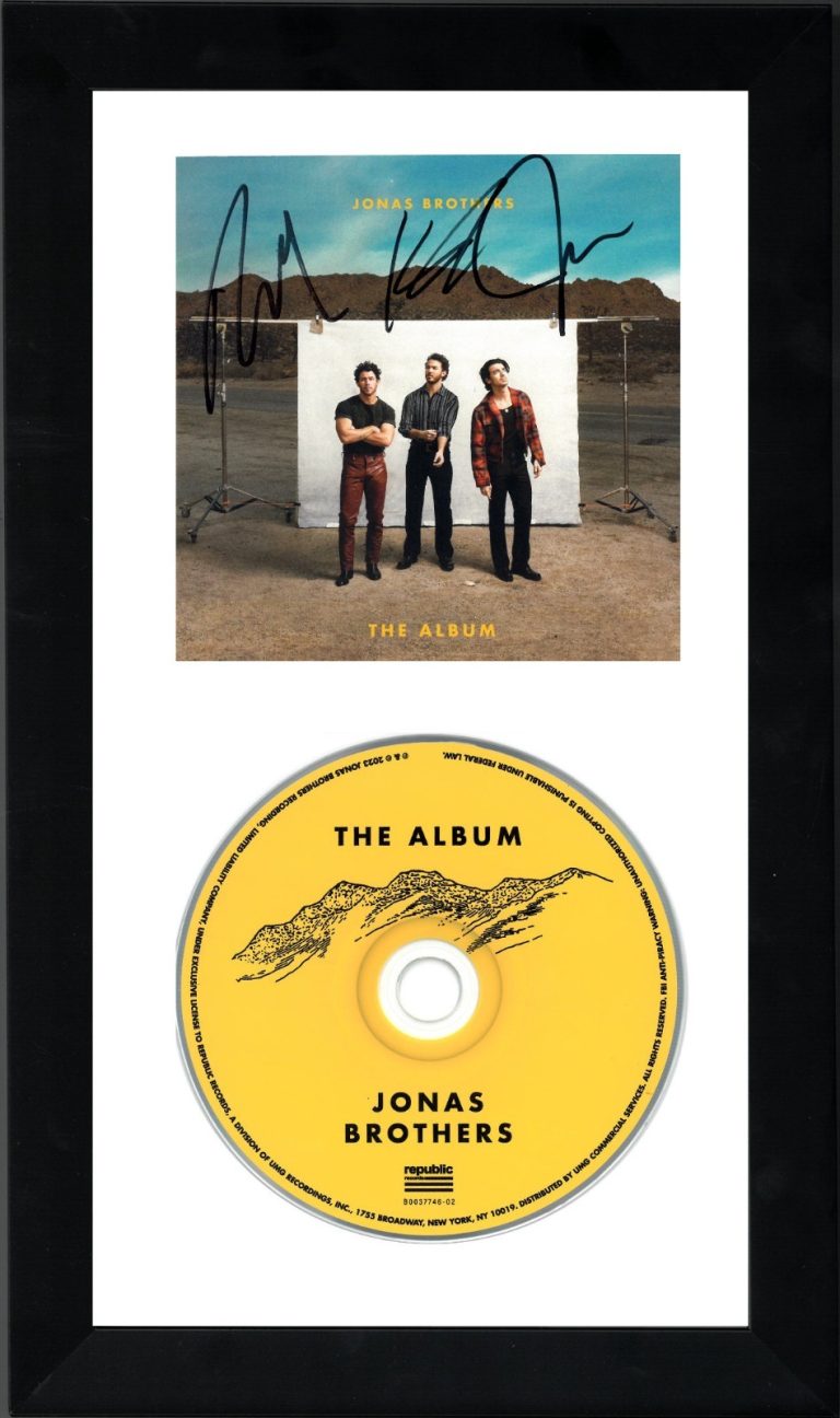 Jonas Brothers signed 2023 The Album Cover Booklet w/CD Framed- 3 sigs - COA